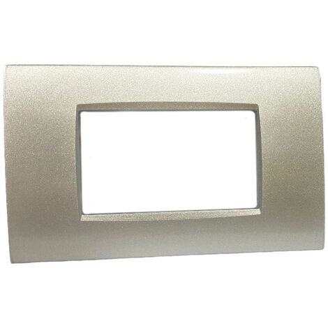 Placchetta per interruttore in metallo a 4 posti silver cassetta 504 compatibile con living air supporto cover