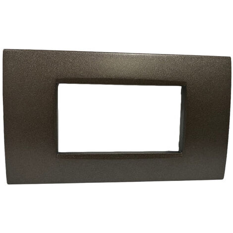 Placchetta per interruttore in metallo a 4 posti testa di moro cassetta 504 compatibile con living air supporto cover
