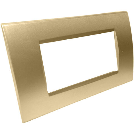 Placchetta per interruttore in metallo a 4 sabbia cassetta 504 compatibile con vimar plana supporto cover