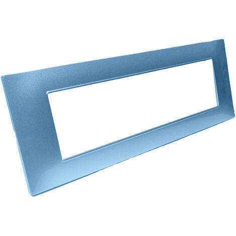 Placchetta per interruttore in metallo a 7 azzurro marino cassetta 507 compatibile con vimar plana supporto cover