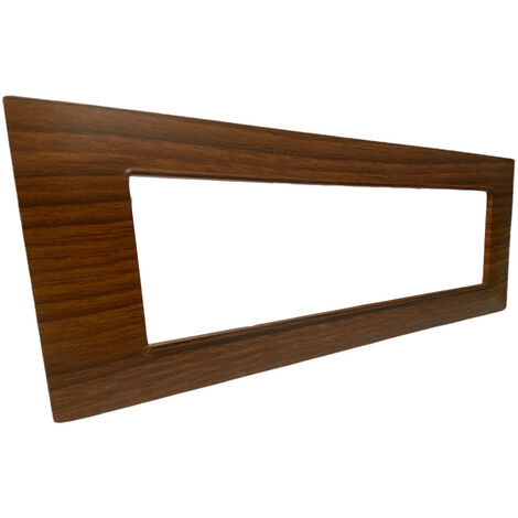 Placchetta per interruttore in metallo a 7 legno scuro cassetta 507 compatibile con vimar plana supporto cover