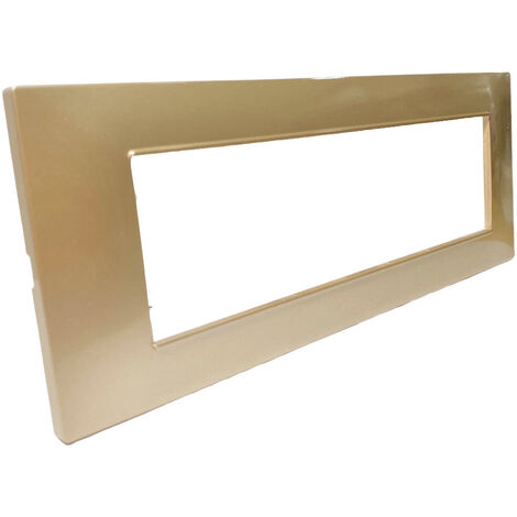 Placchetta per interruttore in metallo a 7 oro satinato cassetta 507 compatibile con vimar plana supporto cover