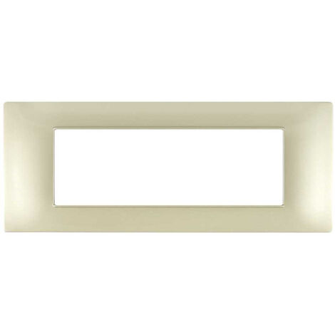 Placchetta per interruttore in metallo a 7 posti champagne cassetta 507 compatibile con vimar plana supporto cover