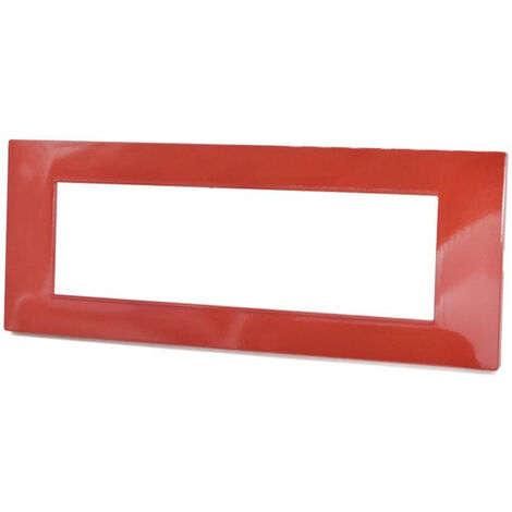 Placchetta per interruttore in metallo a 7 posti corallo cassetta 507 compatibile con vimar plana supporto cover