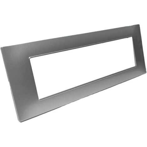 Placchetta per interruttore in metallo a 7 posti grigio platino cassetta 507 compatibile con vimar plana supporto cover