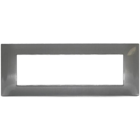 Placchetta per interruttore in metallo a 7 posti grigio scuro cassetta 507 compatibile con vimar plana supporto cover