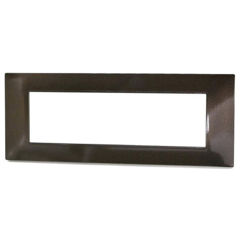 Placchetta per interruttore in metallo a 7 posti testa di moro cassetta 507 compatibile con vimar plana supporto cover