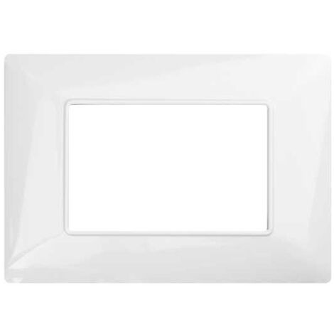 Placchetta per interruttorea 3 posti bianco cassetta 503 compatibile con btcino matix supporto cover