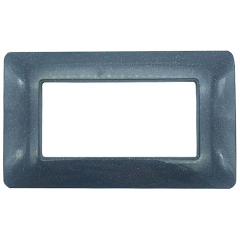 Placchetta placca grigio scuro brillantinato compatibile matix 6 posti c8806