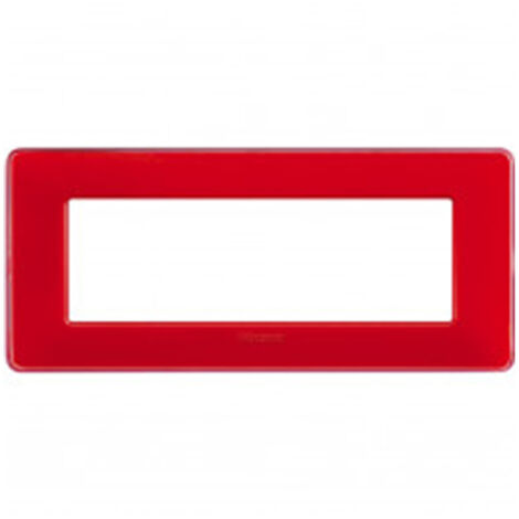 Placchetta placca rossa compatibile matix 6 posti copri interruttore c8806 red