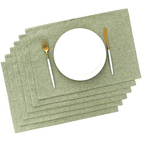 Placemat - Rond - Vinyle Pressé Métallique - Lavable À L'Eau - Sans Soudure - Pour Table À Manger - Lot De 6