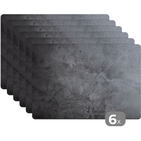 PLACEMAT Set of 6 - Industrial - Concrete - Gray - Slate - Retro 45x30 cm