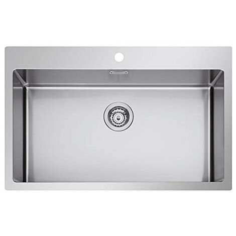 Plados Lavello cucina Plados SR7500 in acciaio inox satinato a una vasca per installazione Filotop