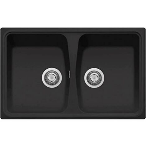 Plados Lavello in quarzo da cucina incasso SP0792 due vasche - Nero Matt