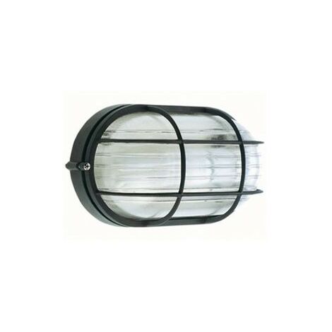 Plaf. Picc.Cage de ligne industrielle noire ovale