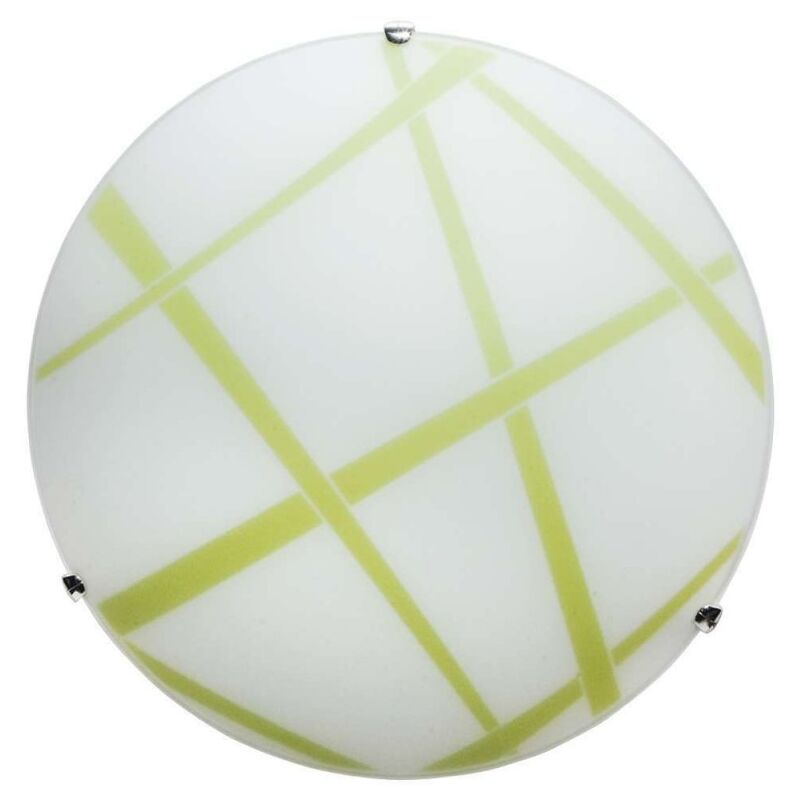 Energy - Lámpara de techo en cristal verde y blanco diam. 40xh.11 cm