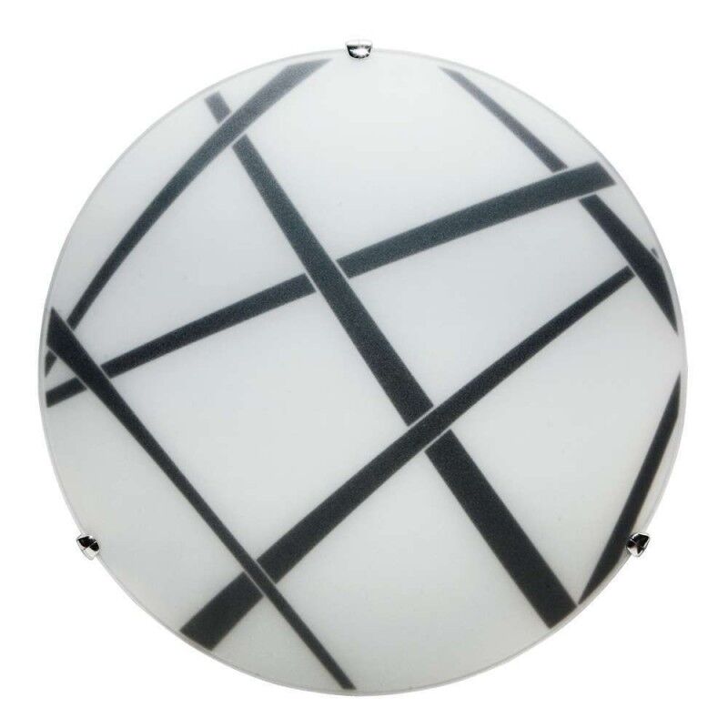 Plafón de cristal blanco negro Diámetro 40 cm
