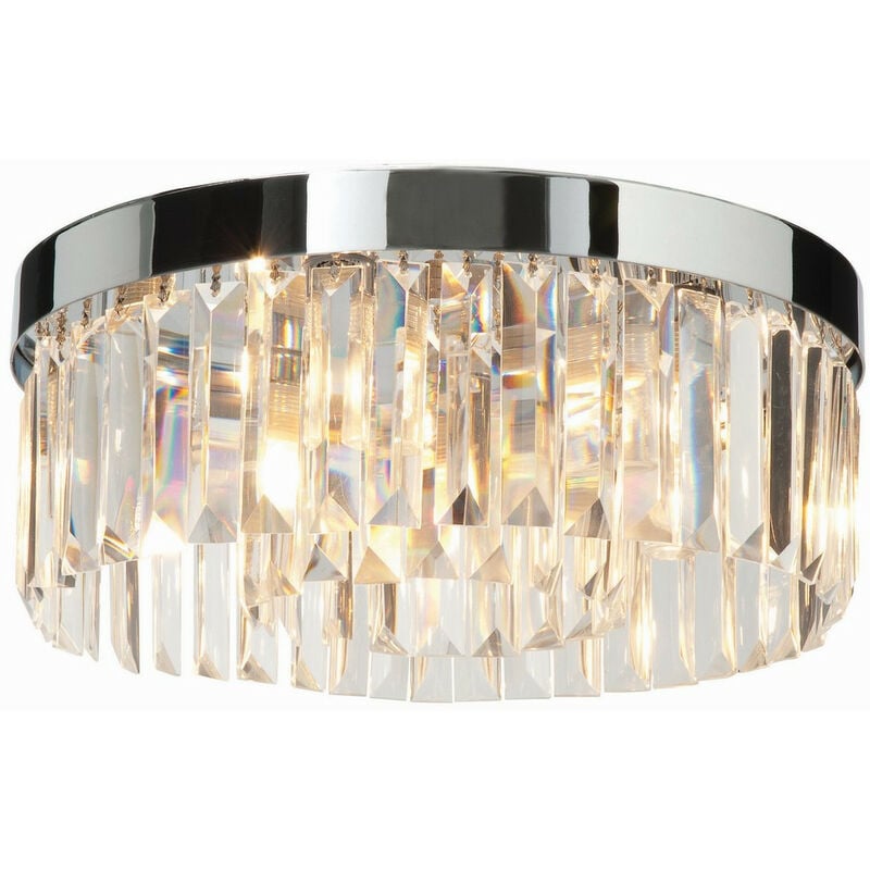 

Plafón decorativo de cromo para lámpara de techo empotrada, cristal transparente