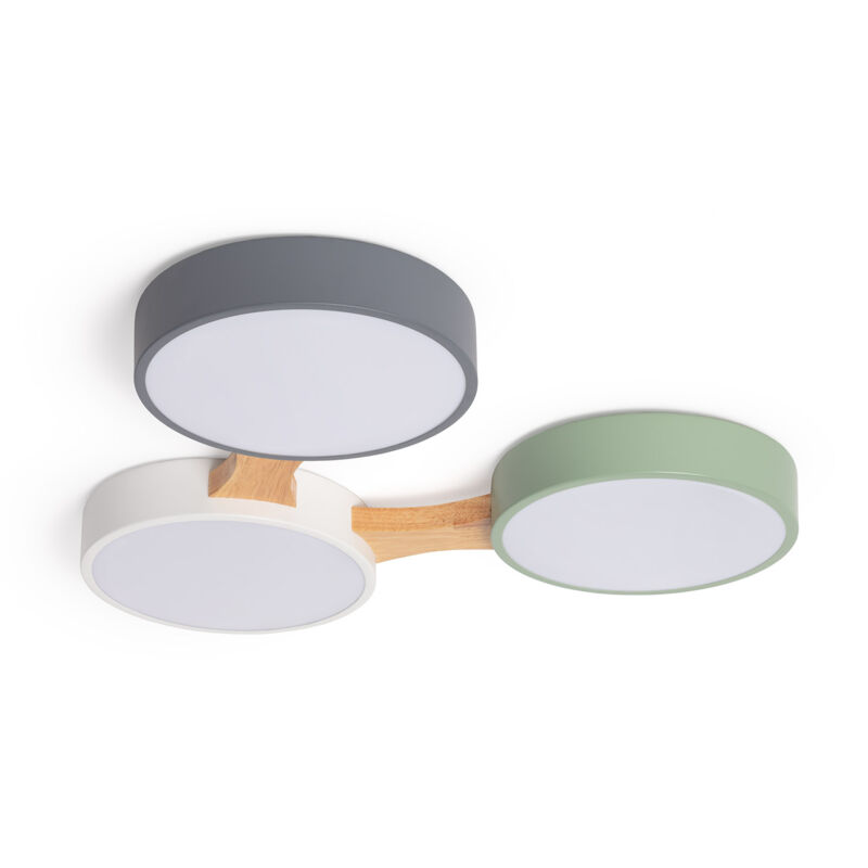 

Plafón LED 30W de Madera y Metal Sams CCT Seleccionable ILUZZIA Multicolor - Multicolor