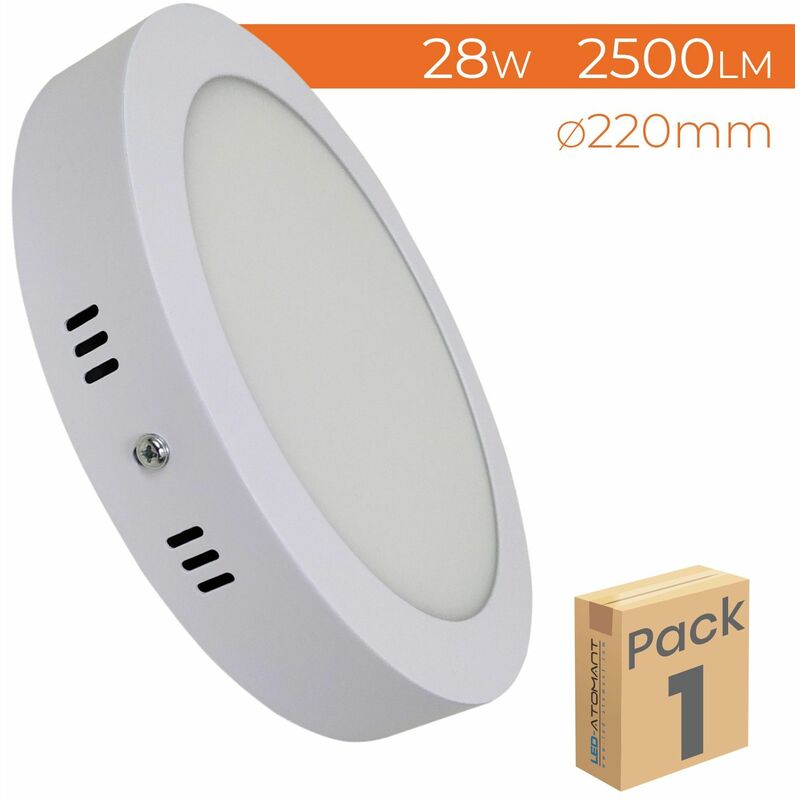 

Led Atomant Sl - Plafón LED Circular Superficie 28W PLUS 2500LM 6500K 220mm | Blanco Frío 6500K - Pack 1 Ud. - Blanco Frío 6500K