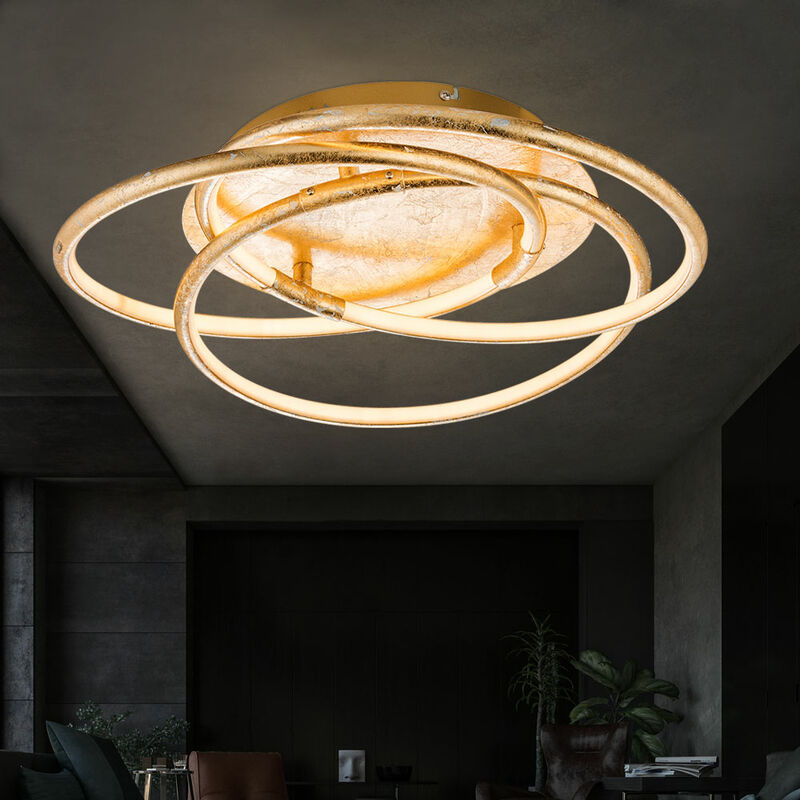 

Plafón LED de diseño para salón y dormitorio Anillos de ALU lámpara de iluminación color dorado