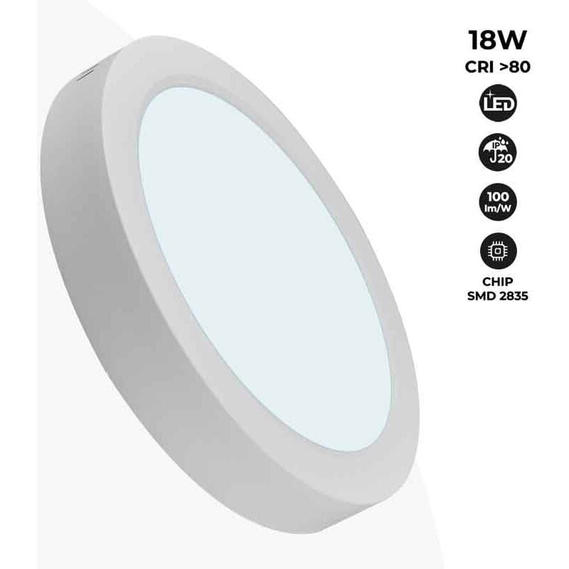 

Barcelona Led - Plafón LED de superficie 18W Alta Eficiencia | Blanco Frío