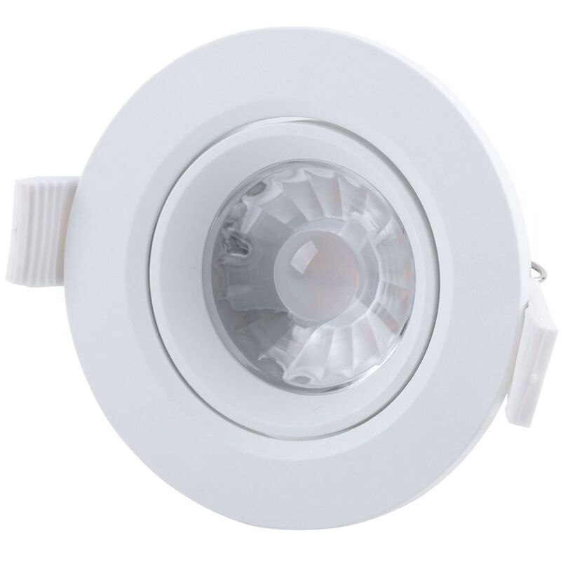 

Plafón LED para empotrar spot de techo para baño empotrable para techo LED, en blanco redondo, IP44, LED 6W 600lm blanco cálido, Pr 9,5 cm