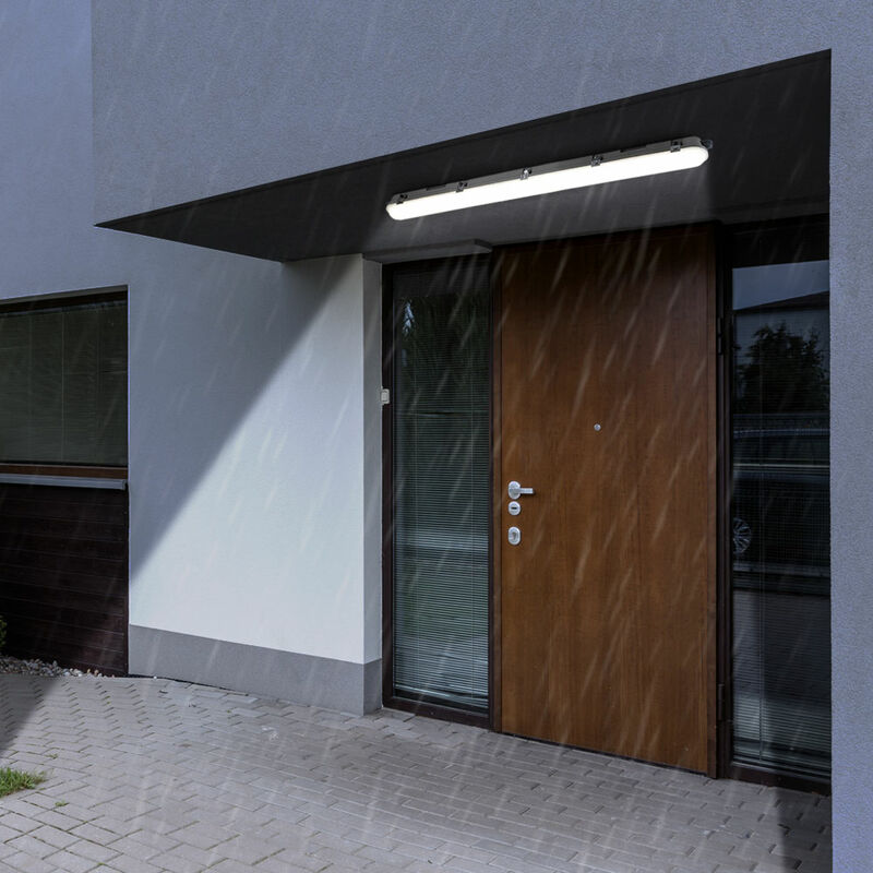 

Plafón LED para sala húmeda Plafón para bañera a prueba de humedad Lámpara LED para garaje Tubo LED, a prueba de chorros, 1x LED 10W 850Lm blanco