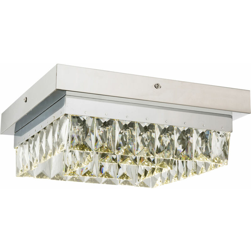 

Plafón LED plafón cristal cromo cuadrado L 30 cm salón dormitorio comedor