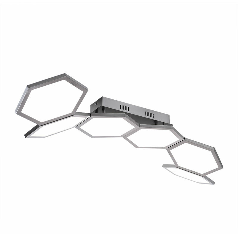 

Plafón LED plafón plano plafón salón plafón grande LED regulable, giratorio hexagonal, 1x 26 vatios 2000 lúmenes blanco cálido, L 96 cm
