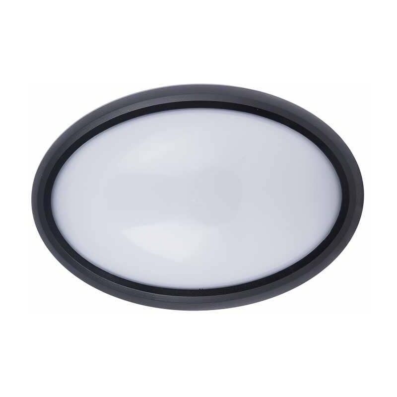 

V-tac - Plafón LED superficie oval 8W 120° IP54 Negro Temperatura de color - 4000K Blanco natural