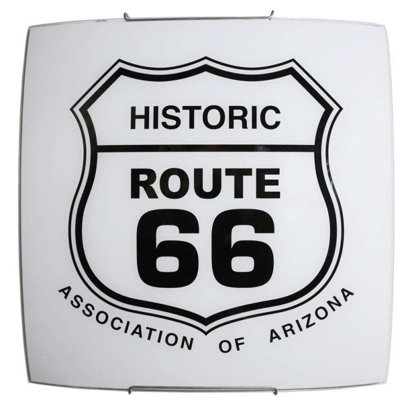 Energy - Plafón moderno de cristal blanco route66 con ganchos de acero 40x40xh.11 cm