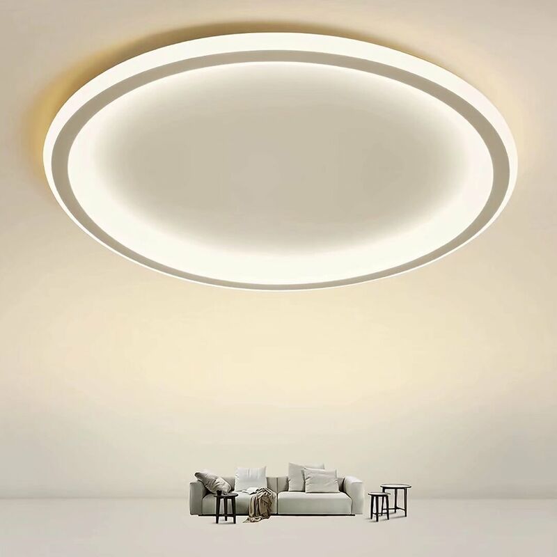 

Plafón para dormitorio 28W | De techo LED regulable 3000K-6500K con control remoto | Luz de techo LED circular de diseño plano moderno de 40 cm para