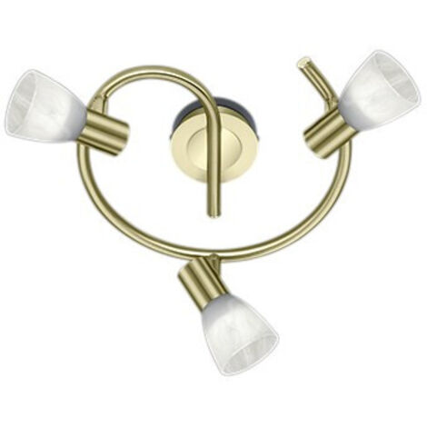 Plafón 3 Focos Vidrio Orientable Pinwheel Levisto Latón Trio Iluminación