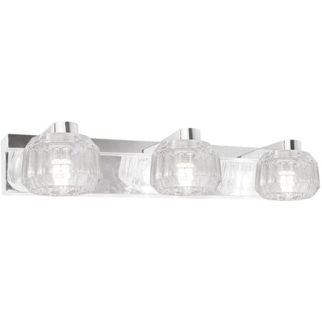 Plafon 3 luces alargado Portia acabado cromo 7 cm(alto) 32 cm(ancho) 12 cm(fondo