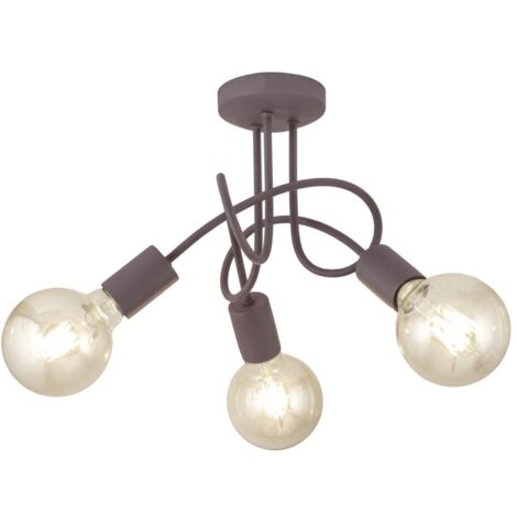 Plafón 3 luces modelo Tenor acabado marrón 24 cm(alto)25 cm(ancho)25 cm(largo)