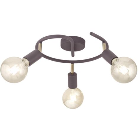 Plafón 3 luces redondo modelo Tenor acabado marrón 16 cm(alto)35 cm(ancho)35 cm(largo)