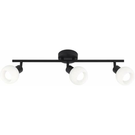 Plafón 3 luces Vera negro mate, 17 cm(alto)56 cm(ancho)8 cm(largo)