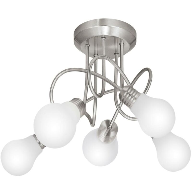 

Plafón a techo 5 luces Melisa acabado niquel satinado 28 cm(alto)38 cm(ancho)38 cm(largo)