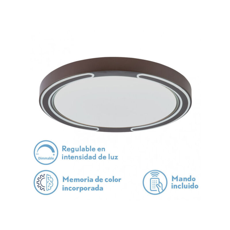 Fabrilamp - plafonnier 72w asher brown 3000-4000-6500k 5616lm 6x50x50cm remote+reg.int+memory Fabrilamp - plafonnier 72w asher brown 3000-4000-6500k 5616lm 6x50x50cm remote+reg.int+memory