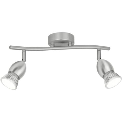 Plafon alargado 2 luces Bala acabado niquel satinado 16cm(alto)32 cm(ancho)8 cm(largo)
