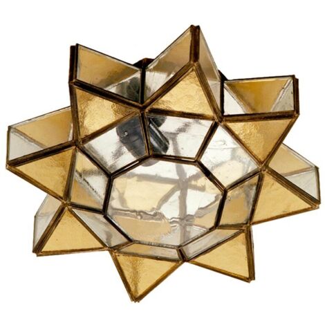 Plafon/aplique 1xe27 Ambarina Cuero/ambar 12x35x35 Cm
