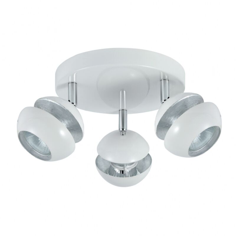 Akunadecor Plafonnier Beethoven De 3 spots pour salle de bain blanc/argenté