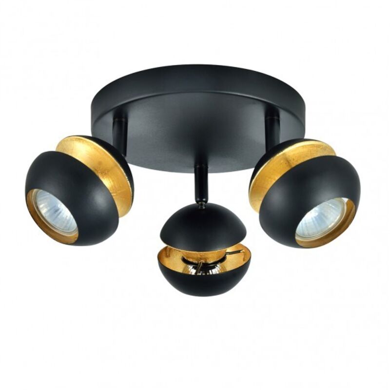 FAB 142083009 lampe de plafond Beethoven 3xgu10 noir / or 14x22x22 cm