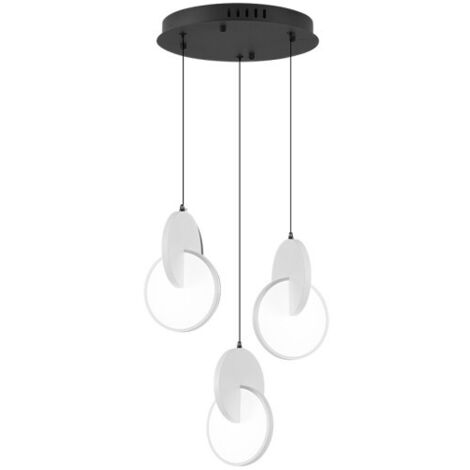 Plafon colgante carlota 3l negro/blanco 51w 6500k 7140lm regx33x29cm
