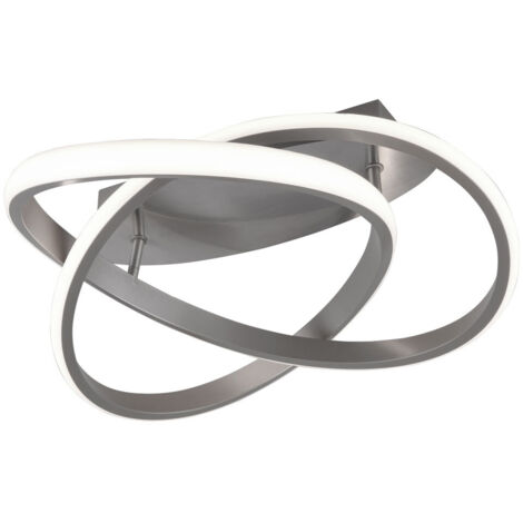 Plafón Course Níquel Espiral Led 18w Regulable Ø45 cm Trio Lighting