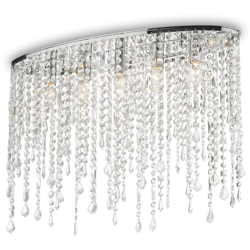 

Ideal Lux Rain Clear - Lámpara empotrada de techo grande de 5 luces, cromada, E14