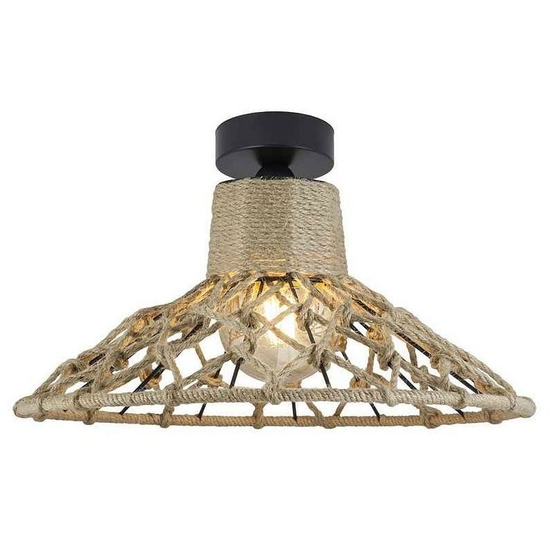

Plafon de 1 luz KORFU metal con cuerda - Alemar