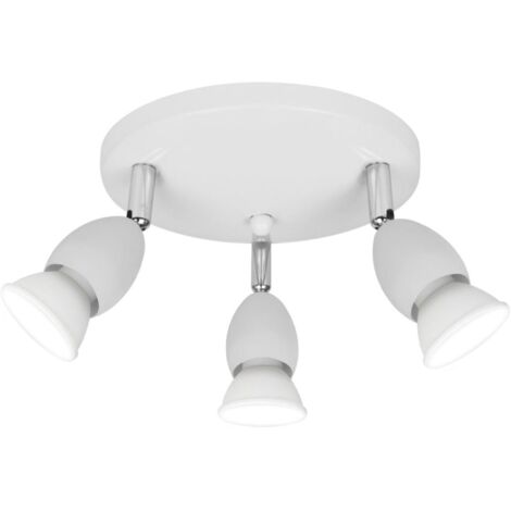 Plafon de 3 luces Bala acabado blanco 12 cm(alto)28 cm(ancho)28 cm(largo)