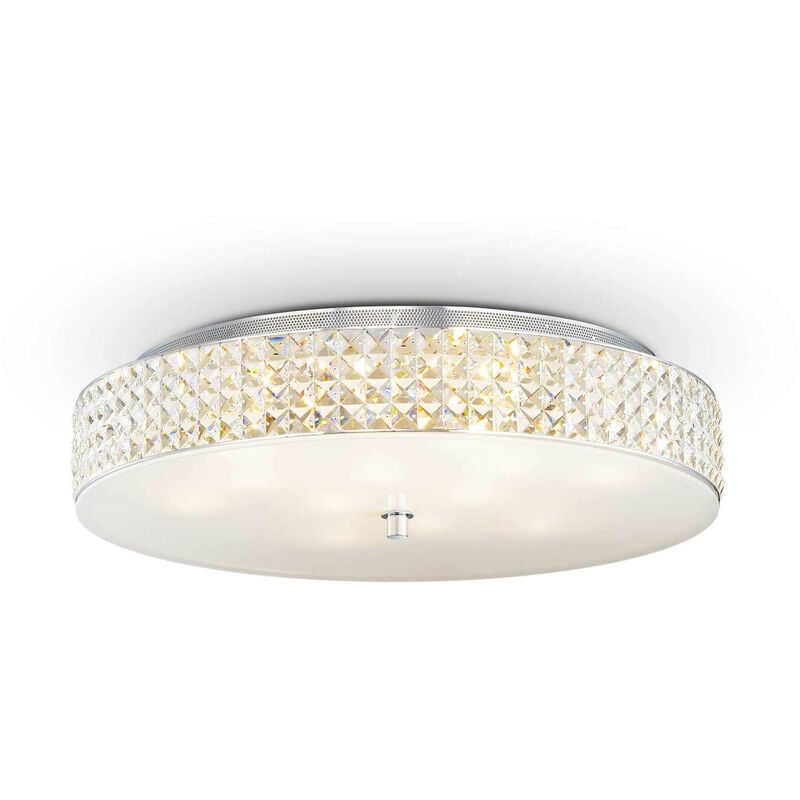 

Ideal Lux Roma - Lámpara de techo empotrada grande de 12 luces, cromo, G9